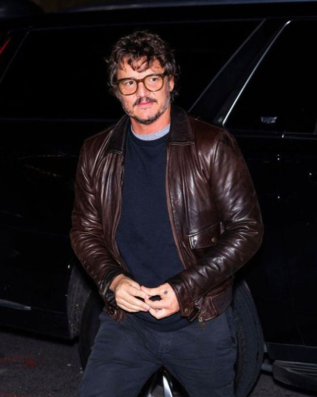 Pedro Pascal Dark Brown Real Leather Jacket