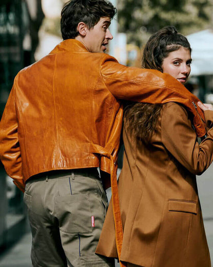 People We Meet On Vacation Alex Brown Leather Jacket