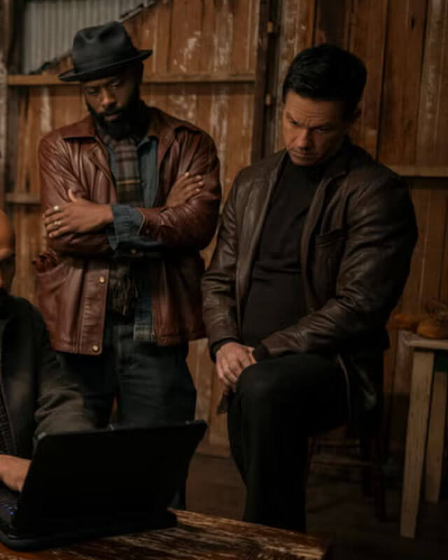 Play Dirty Mark Wahlberg Brown Leather Coat