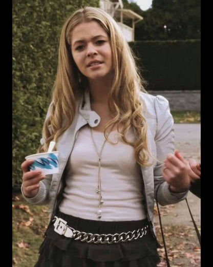 Pretty Little Liars Alison DiLaurentis White Leather Jacket