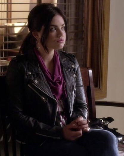 Pretty Little Liars Aria Montgomery Biker Jacket