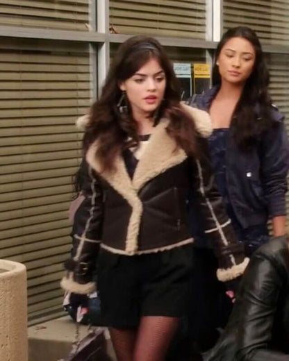 Pretty Little Liars Aria Shearling Leather Jacket