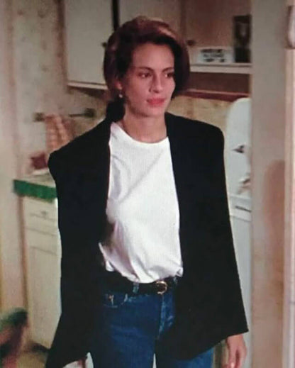 Pretty Woman Julia Roberts Black Wool Coat