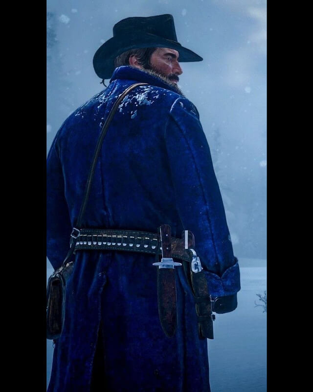 RDR 2 Arthur Morgan Blue Fur Lined Coat