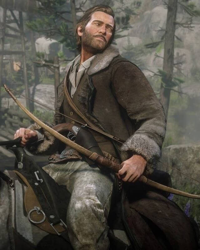 RDR Arthur Morgan Black Shearling Leather Coat