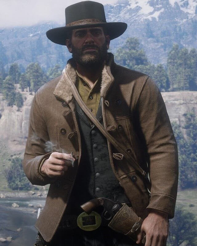 RDR Arthur Morgan Brown Cotton Shearling Coat