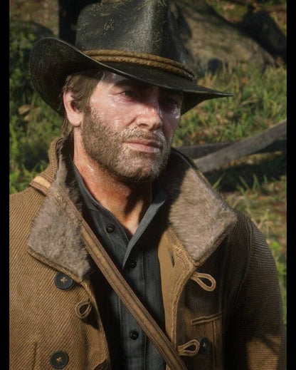 RDR Arthur Morgan Brown Fur Collar Cotton Coat