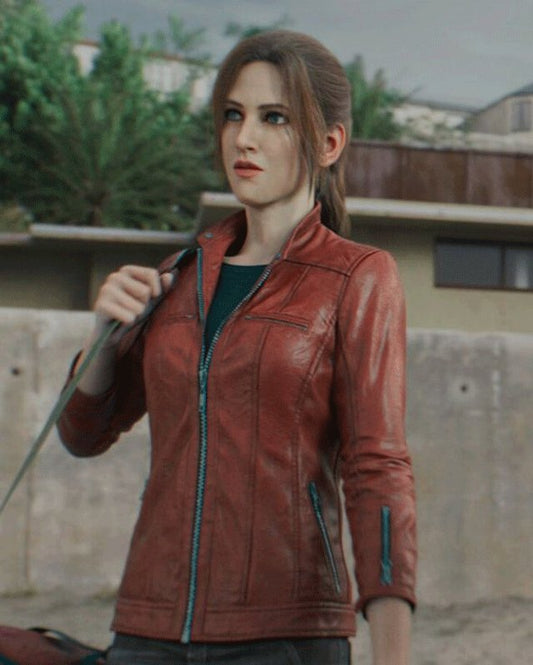 RE Death Island Claire Redfield Leather Jacket