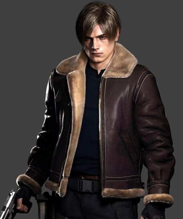 RE4 Remake Leon Kennedy Cosplay Leather Jacket
