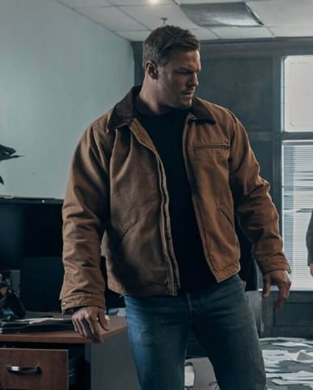 Reacher Alan Ritchson Camel Cotton Jacket S02
