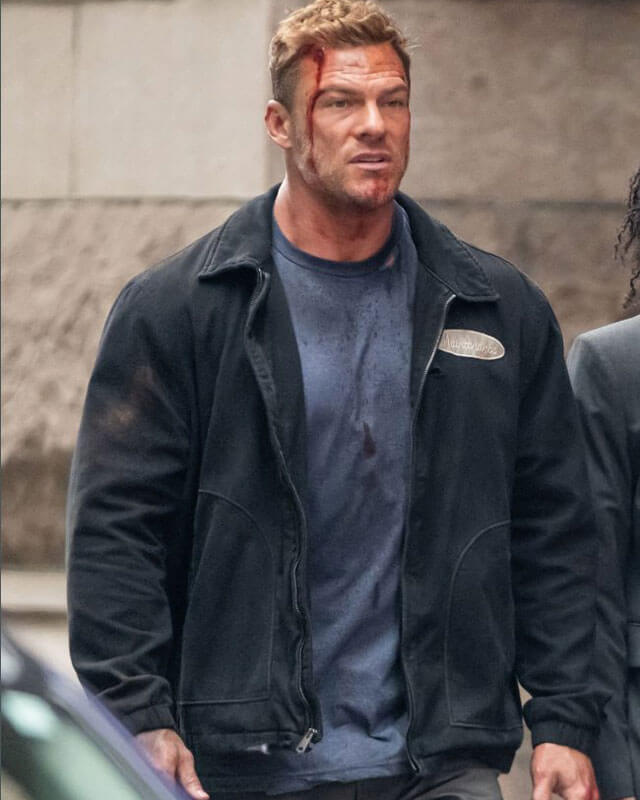 Reacher S04 Alan Ritchson Black Cotton Jacket