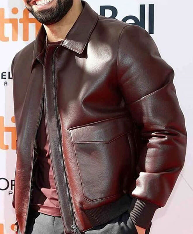 Maroon Drake Leather Jacket