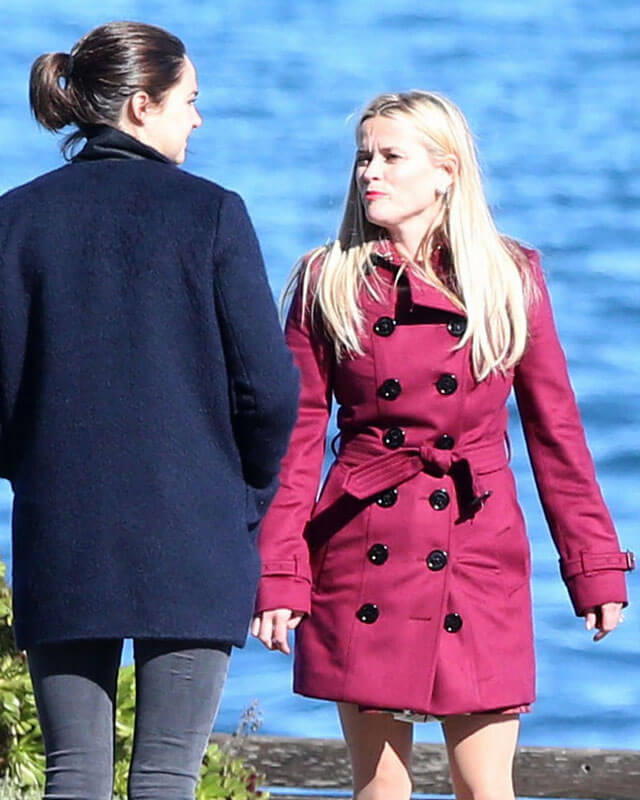 Reese Witherspoon Big Little Lies Maroon Coat