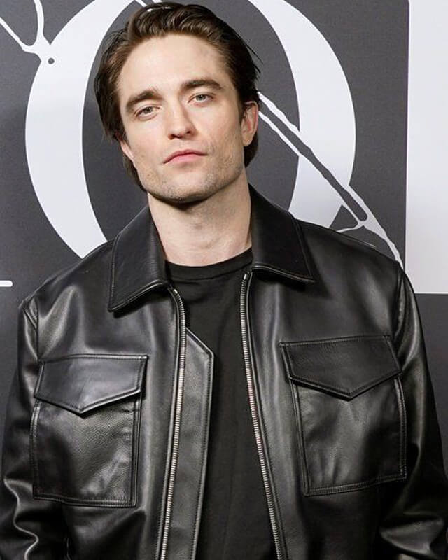 Robert Pattinson Black Leather Trucker Jacket