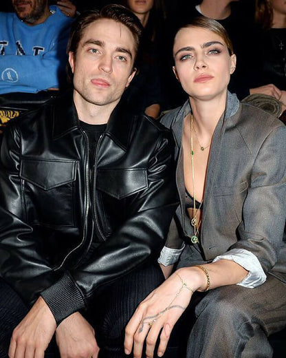 Robert Pattinson Black Trucker Leather Jacket