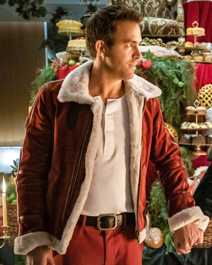 Ryan Reynolds Spirited Red Bomber Leather Jacket