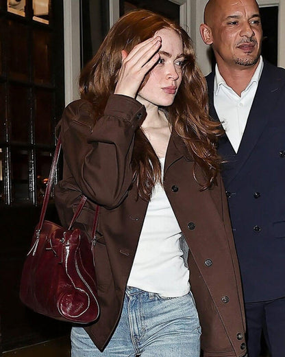 Sadie Sink Brown Coat