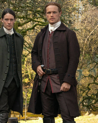 Sam Heughan Outlander Brown Long Coat