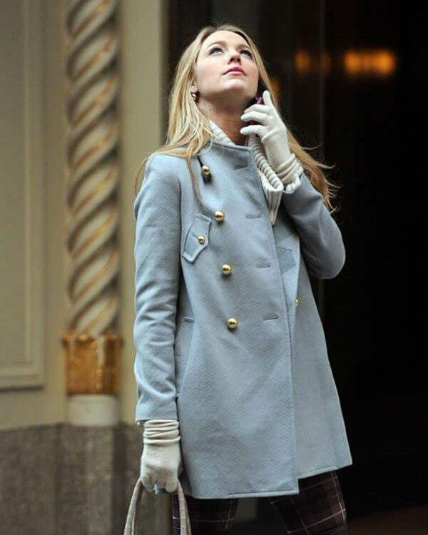 Serena Van Der Woodsen Gossip Girl Blue Coat