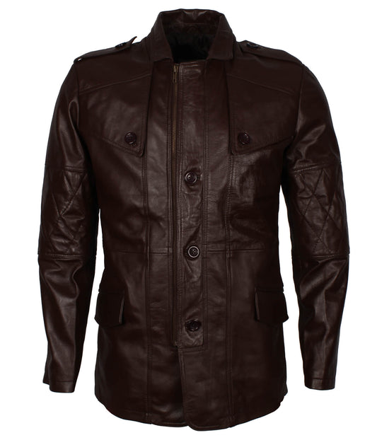 Sheepskin Dark Brown Leather Coat