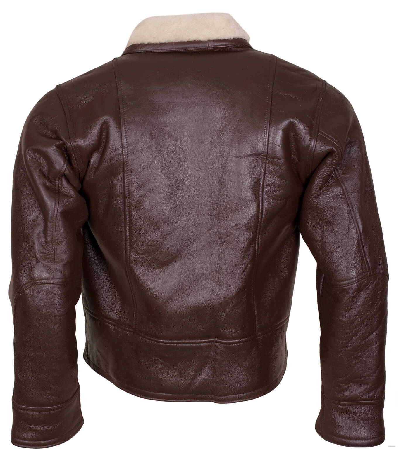 Sheepskin Fur Collar Men Biker Jacket