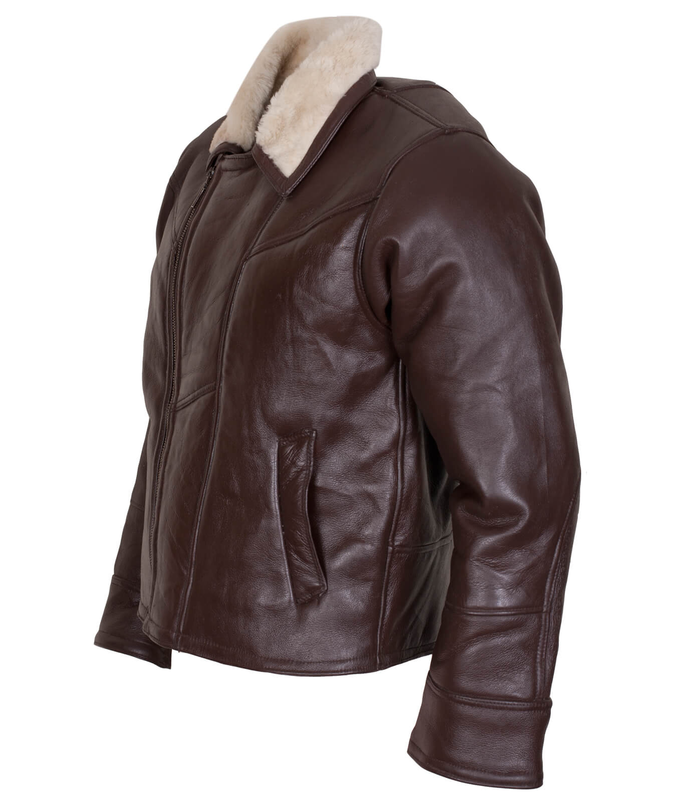 Sheepskin Genuine Brown Leather Jacket