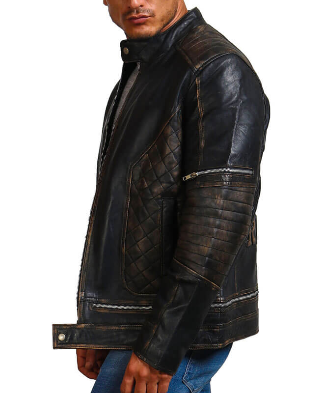 Skull And Bones Black Zipper Biker Jacket