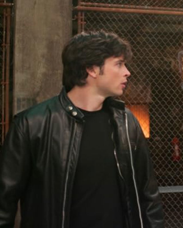 Smallville Clark Kent Genuine Black Leather Jacket