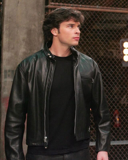 Smallville Tom Welling Black Leather Jacket