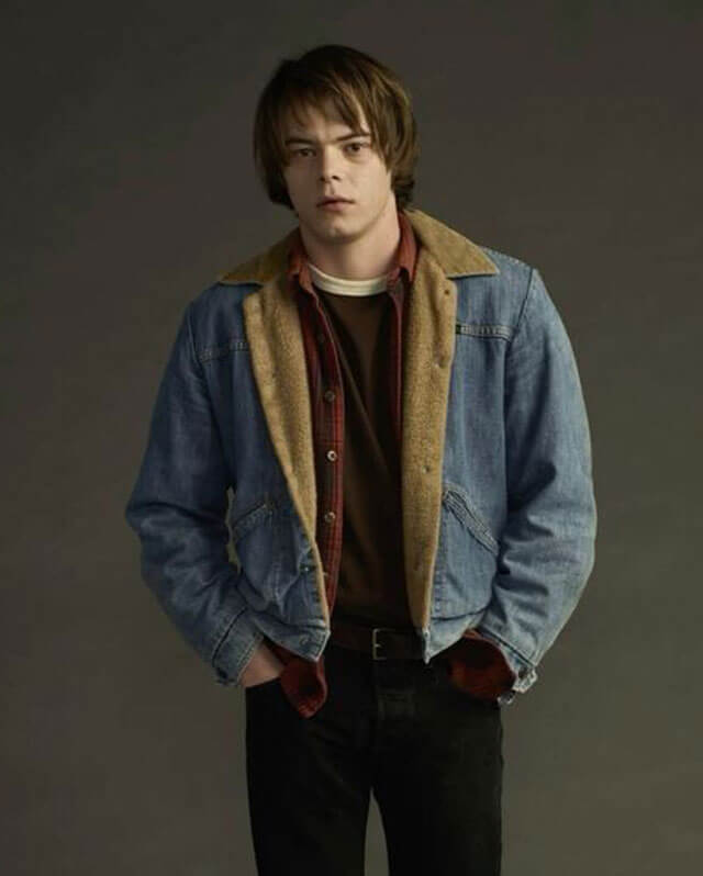 Stranger Things Jonathan Byers Blue Shearling Jacket