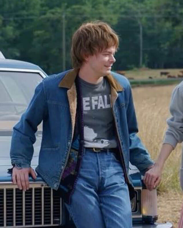Stranger Things Jonathan Byers Denim Shearling Jacket