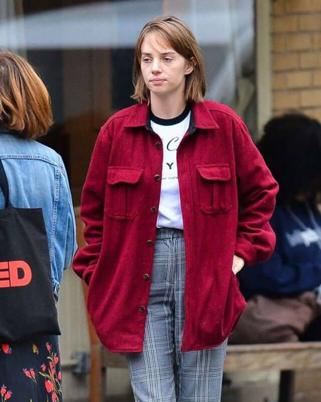 Stranger Things Maya Hawke Red Wool Jacket