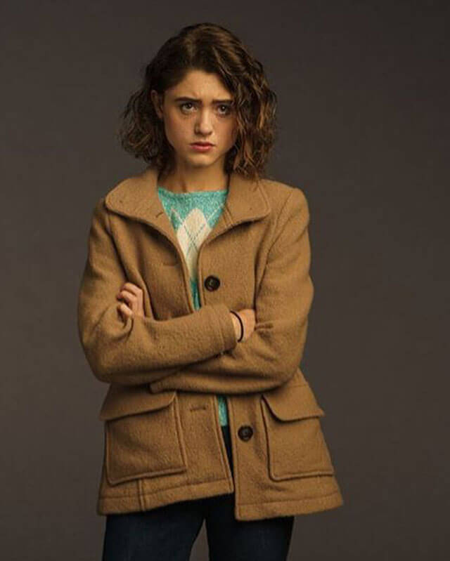 Stranger Things Natalia Dyer Brown Coat S04