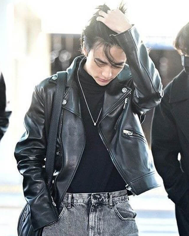 Stray Kids Hyunjin Biker Leather Jacket