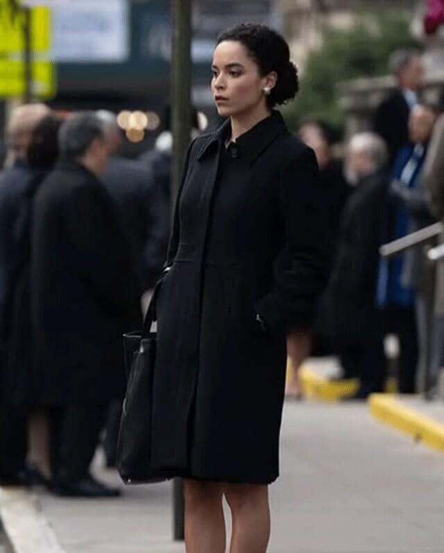 Succession Jess Jordan Black Wool Coat S04