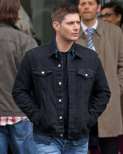 Supernatural Dean Winchester Black Trucker Jacket X-Large / Black Supernatural Dean Winchester Black Trucker Jacket X-Large / Black