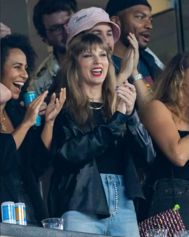Taylor Swift Black Leather Jacket Stadium