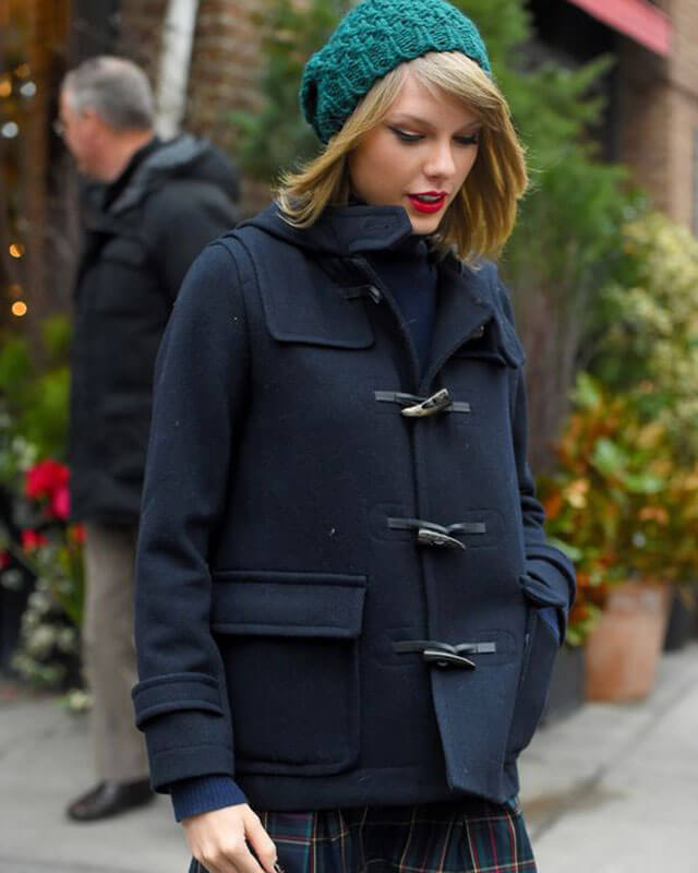 Taylor Swift Fashion Blue Wool Coat