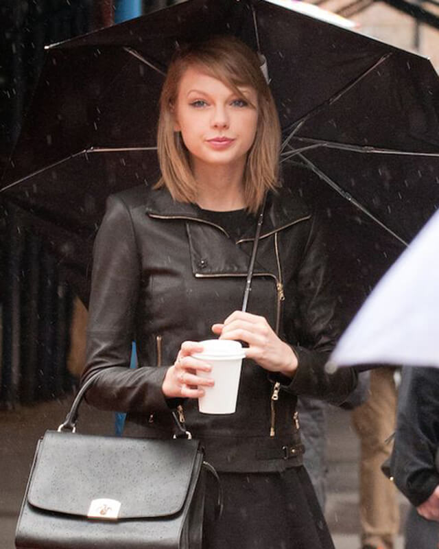 Taylor Swift Street Fashion Black Leather Jacket
