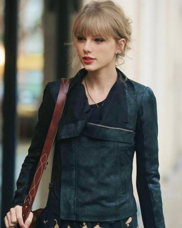 Taylor Swift Street Style Black Leather Jacket