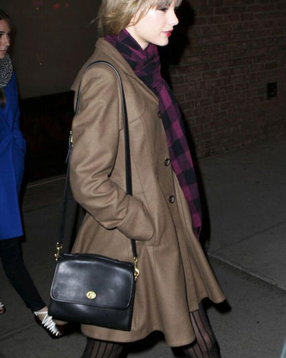 Taylor Swift Street Style Brown Frock Coat