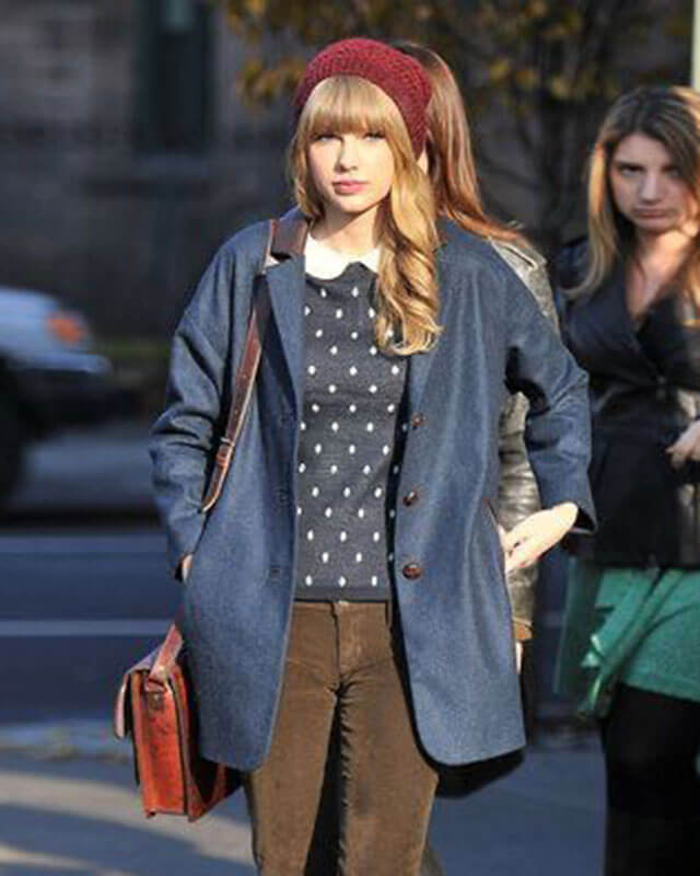 Taylor Swift Style Blue Wool Blazer