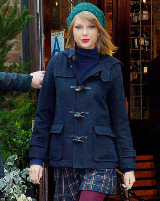 Taylor Swift Style Blue Wool Coat