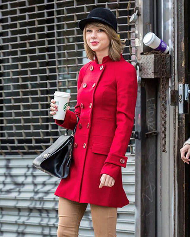 Taylor Swift Wool Red Peacoat
