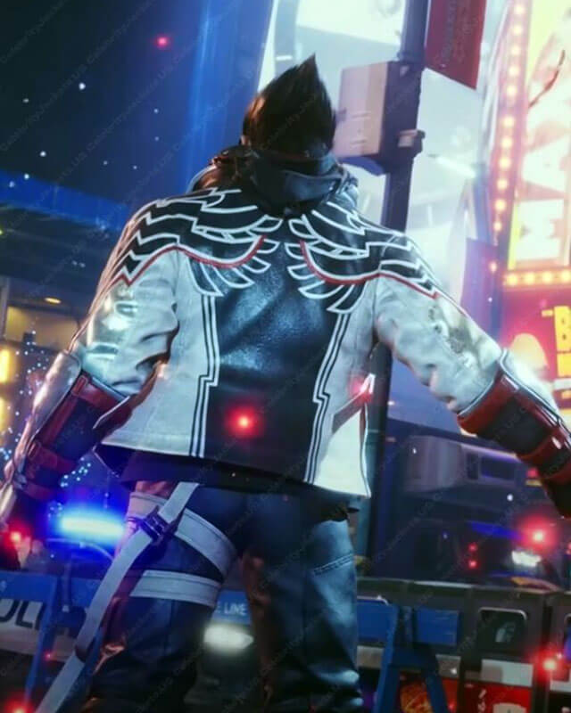 Tekken 8 Jin Kazama Black And White Leather Jacket