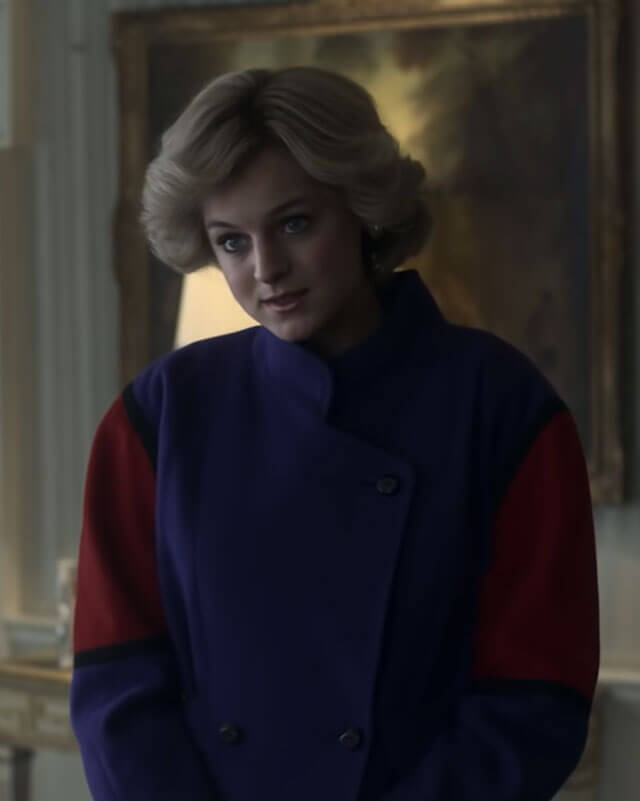 The Crown Diana Red And Blue Wool Coat