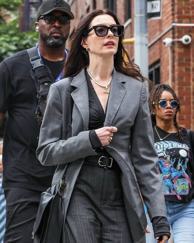 The Devil Wears Prada 2 Anne Hathaway Gray Coat