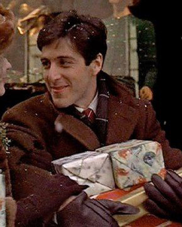 The Godfather Al Pacino Brown Wool Coat