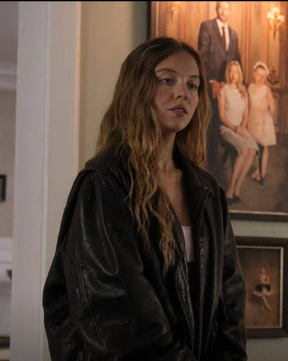 The Housemaid Millie Brown Bomber Leather Jacket