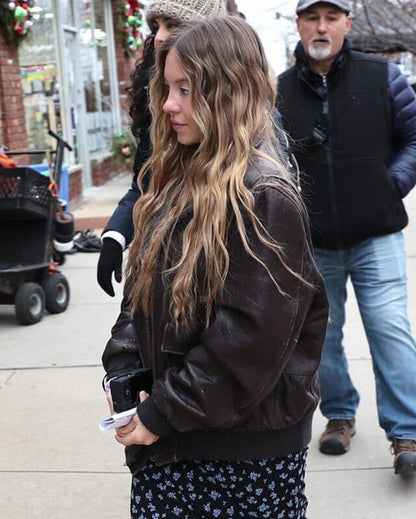 The Housemaid Sydney Sweeney Brown Leather Jacket